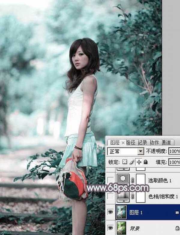 photoshop利用通道替换为外景美女增加韩系中性红灰色