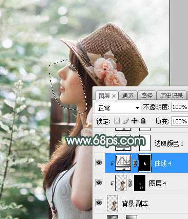 Photoshop将夏季美女图片打造除梦幻的古典中性绿色