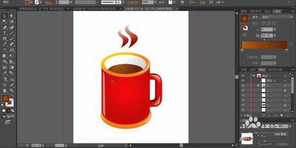 ai怎么绘制热腾腾的一杯咖啡? ai咖啡杯的设计技巧